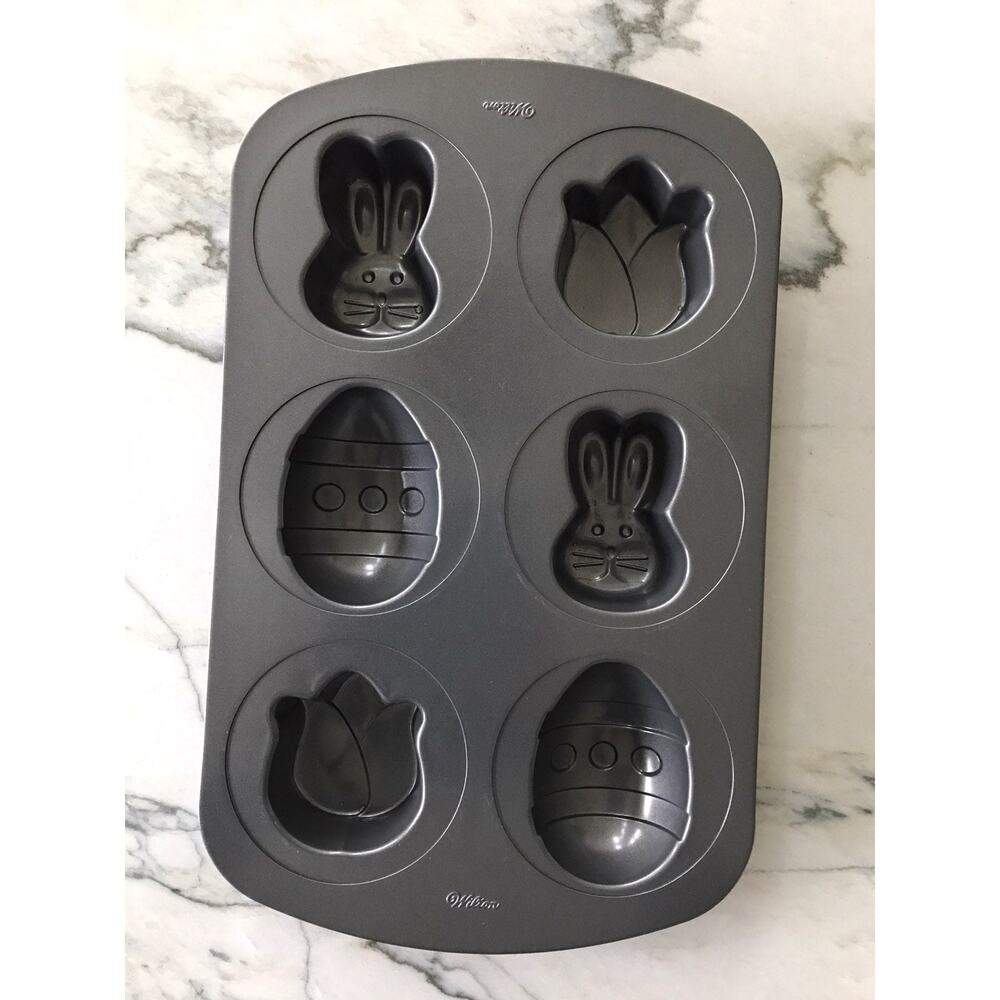 Wilton Easter Baking Mini Cake Pan Eggs Bunny Tulips
